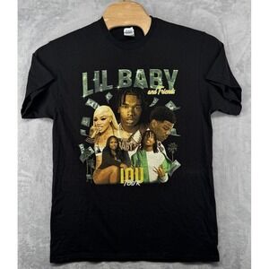 Delta Pro Weight Lil Baby & Friends IOU Tour Graphic T-Shirt Black‎ Size L 21x29